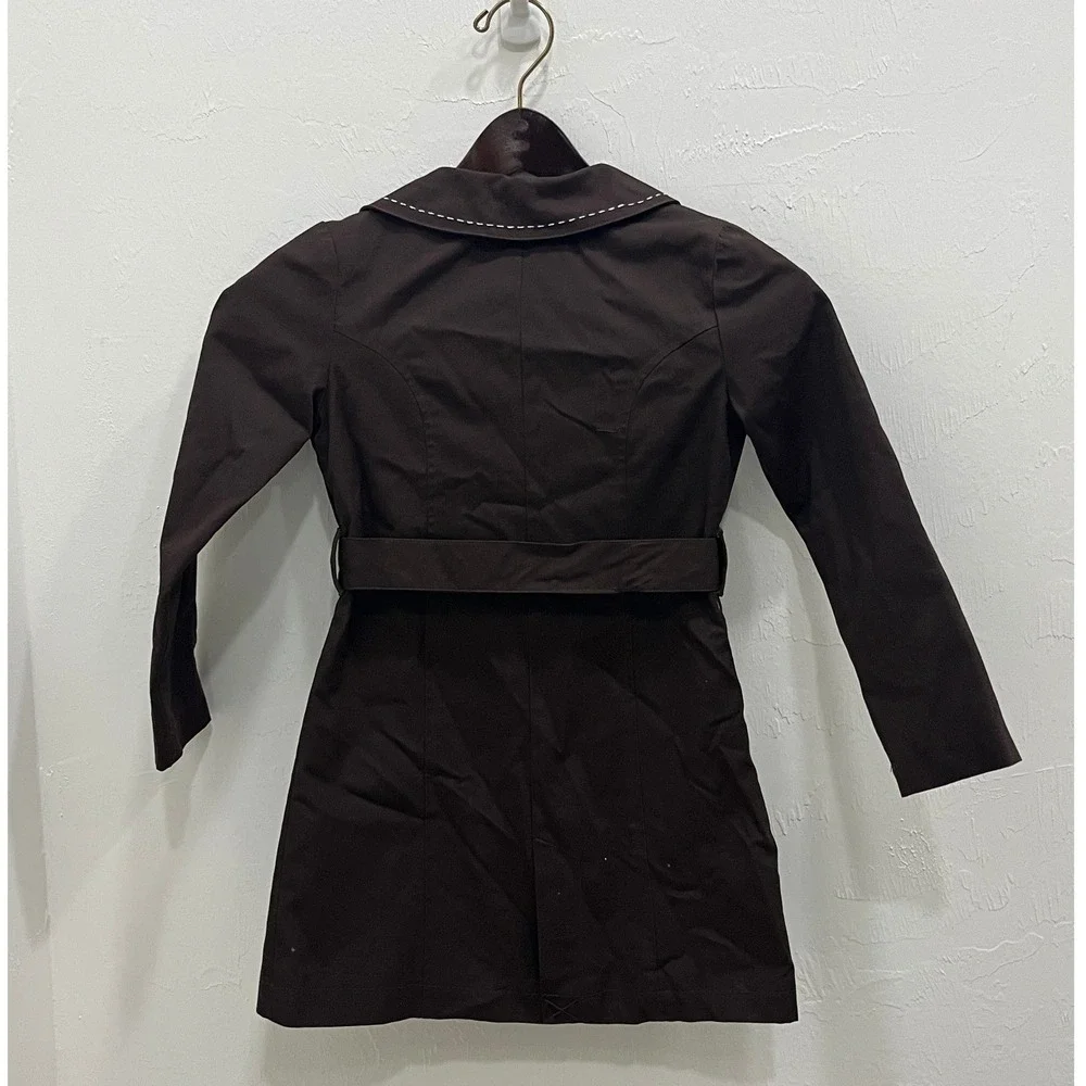 Gymboree‎ Trench Coat Girls Size 5-6 Brown Good Double Breasted Belted Stitching